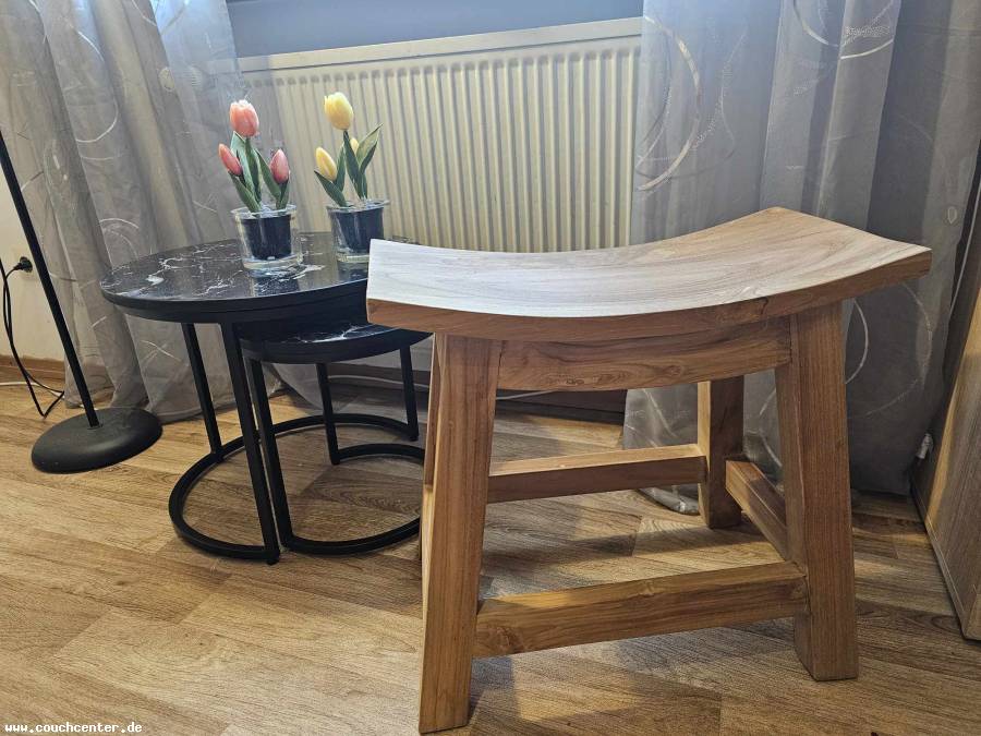 Teak Holz Hocker Otis aus echten Teakholz